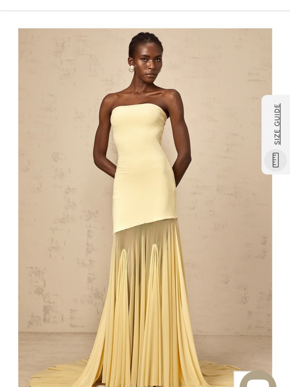 Miss Rosier Strapless Yellow Mermaid Evening Gown
